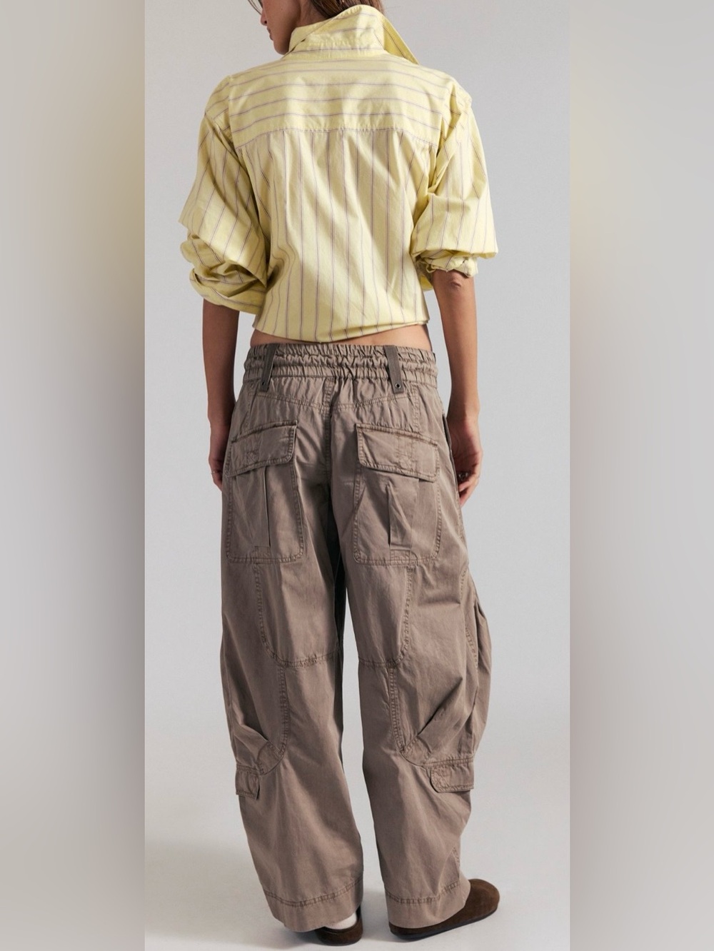 Free People S We the Free Onset Pull On Cargo Pants in Dusted Cocoa Brown NEW - Picture 2 of 10